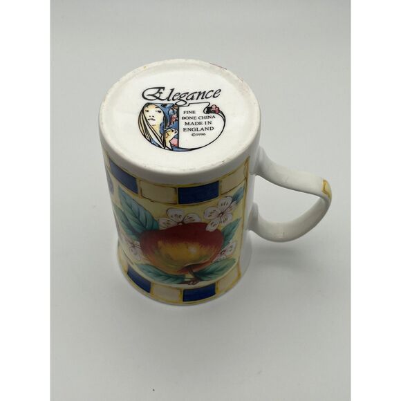 Elegance Fine Bone China Fruit Floral Mug England 1996 Vintage Country Kitchen - Picture 5 of 6